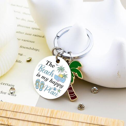 WIRNGF Beach Keychain Travel Gifts for Women Men Beach Vacation Ocean Themed Gifts Birthday Gift for Beaches Lover Starfish Accessories - The Beach Is My Happy Place in Saudi Arabia