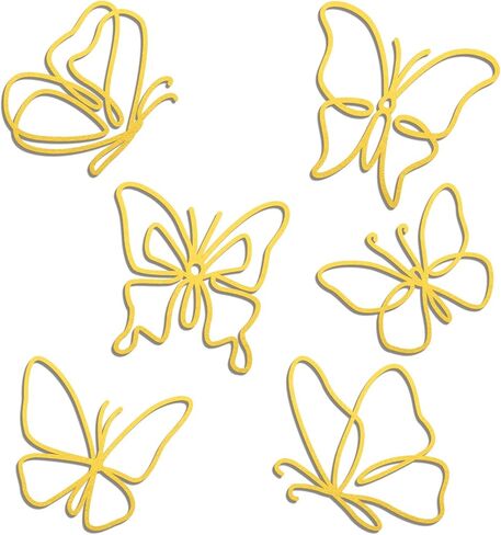4 Pieces Metal Butterfly Wall Decor Metal Wall Art Heart Hanging Decorations Wire Flowers Decor Wall Decals for Kitchen Bathroom Indoor Outdoor Wedding Birthday Party, 8''x8'' in Kuwait