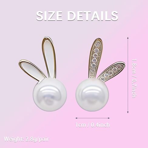أقراط عيد الفصح اللطيفة للنساء، أقراط مرصعة باللؤلؤ على شكل أرنب عصري، ملابس عيد الفصح وإكسسوارات القميص للنساء in Saudi Arabia