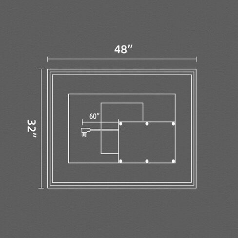 ISTRIPMF 40 × 32 بوصة مرآة حمام LED، إضاءة أمامية وخلفية مضادة للضباب، مرآة زينة مضاءة بذاكرة قابلة للتعتيم، مرآة LED مثبتة على الحائط مقاومة للكسر للحمام in Saudi Arabia