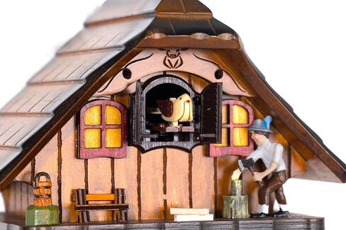 Cuckoo Clock, Germany Black Forest Style Wooden Pendulum Quartz Wall Clock, Volume Control, Night Silent, Gift Package, Professional Service in Saudi Arabia