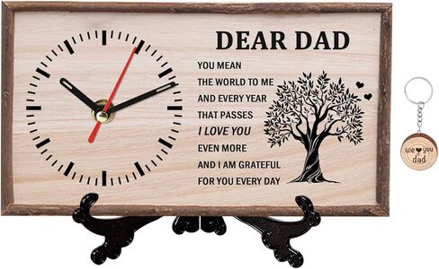 BFHEFGSUU Dear Dad Wooden Clock Gift for Papa Father Wood Clocks DIY Papa Clock from Daughter Son Father's Day Birthday Xmas to My Dad Gifts (Style 16) in Saudi Arabia