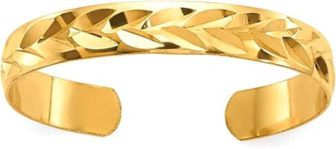 Jewelry Affairs 10K Yellow Gold Diamond-Cut Toe Ring for Ladies in Saudi Arabia
