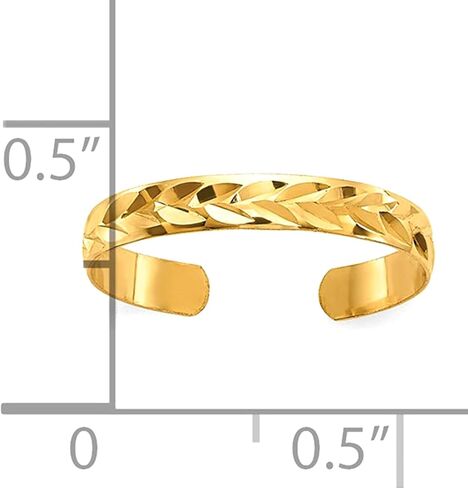 Jewelry Affairs 10K Yellow Gold Diamond-Cut Toe Ring for Ladies in Saudi Arabia