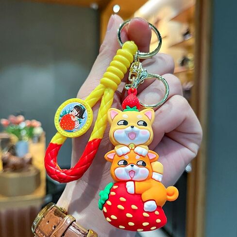Cute Stacked Animal Keychain Cartoon Creativity Animal Key Ring Holder Vibrant Decoration Accessories for Backpacks Bags in Saudi Arabia