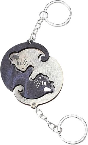 2pcs Set Cat Keychain Partner Keychain Puzzle Pendant Keychain for Couples Friendship Otter Motif Guardian Angel Keychain in Saudi Arabia