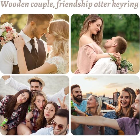 2pcs Set Cat Keychain Partner Keychain Puzzle Pendant Keychain for Couples Friendship Otter Motif Guardian Angel Keychain in Saudi Arabia