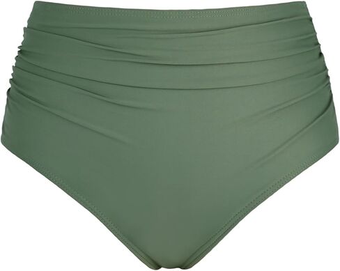 pfarua Women's High Waisted Bikini Bottoms Full Coverage Swimsuit Bottom Ruched Tummy Control Bathing Suit Bottoms in Saudi Arabia