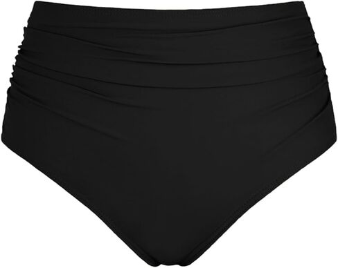 pfarua Women's High Waisted Bikini Bottoms Full Coverage Swimsuit Bottom Ruched Tummy Control Bathing Suit Bottoms in Saudi Arabia