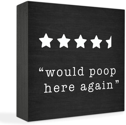Sahjzk Bathroom Rules Wooden Box Sign - 5x5 Inch Funny Bathroom Decor for Toilet Tank & Shelf, Wash Your Hands Sign, Funny Bathroom Gift in Saudi Arabia