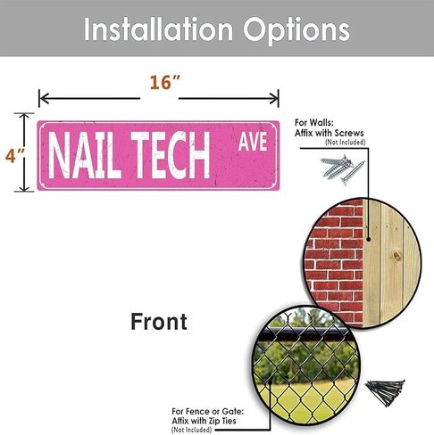 Nail Tech Ave Funny Street Sign Art Wall Decor for Farmhouse Office Bedroom Garage Man Cave Plaque Quality Metal Sign 16x4 Inch in Saudi Arabia
