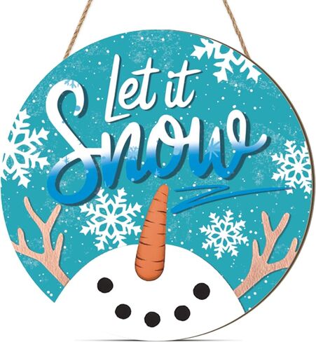 ديكور جداري للشتاء، لافتة ترحيب خشبية معلقة لتزيين الباب، لوحة فنية خشبية لفصل الشتاء الأزرق لتزيين العطلات في الأماكن المغلقة والمفتوحة in Kuwait