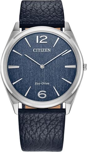 Citizen للجنسين Eco-Drive Classic Eco ، ساعة من الفولاذ المقاوم للصدأ ثنائية النغمة ، حزام جلدي رمادي ، يد 2 (طراز: AR3124-07H) in Saudi Arabia