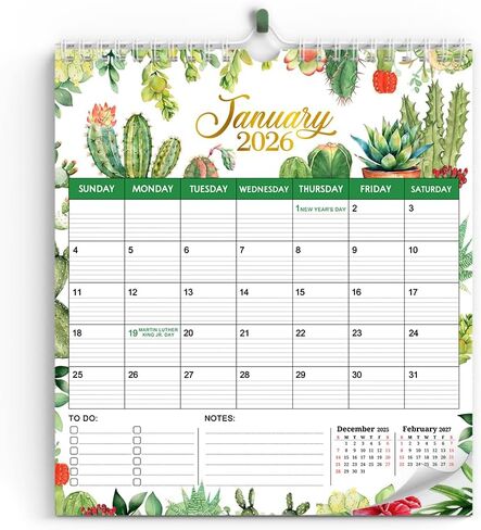 Tropical Floral 2025 Wall Calendar - Jan 2025 - Dec 2025 ، Dates Notes To -Do قائمة الذكرى السنوية والمواعيد ، الأفضل لمدرستك المنزلية أو الديكور in Saudi Arabia