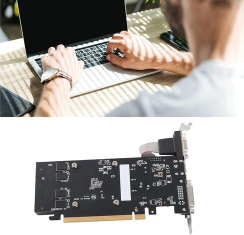 ASHATA GT 210 1GB DDR3 64BIT بطاقة رسومات الفيديو ، DIRECTX 10.1 64bit DDR3 PCI Express 2.0 بطاقة فيديو للكمبيوتر الشخصي ، مروحة واحدة ، واجهة HDMI DVI VGA (1GB DDR3 64BT) in Saudi Arabia