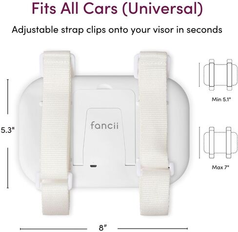 مرآة مكياج Fancii Car Sun Visor مع ضوء، قابلة لإعادة الشحن، 3 أوضاع للألوان، عاكسة للضوء، مرآة زينة بمشبك قابل للتعديل، ملاءمة عالمية، مسند مدمج (Juni 2) - أبيض in Saudi Arabia