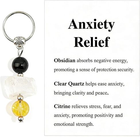 BIIQAKOO سلسلة مفاتيح مصنوعة يدويًا من الكريستال الطبيعي هدية لبدايات جديدة ووظيفة جديدة، سلاسل مفاتيح من أحجار الشفاء للنساء in Kuwait