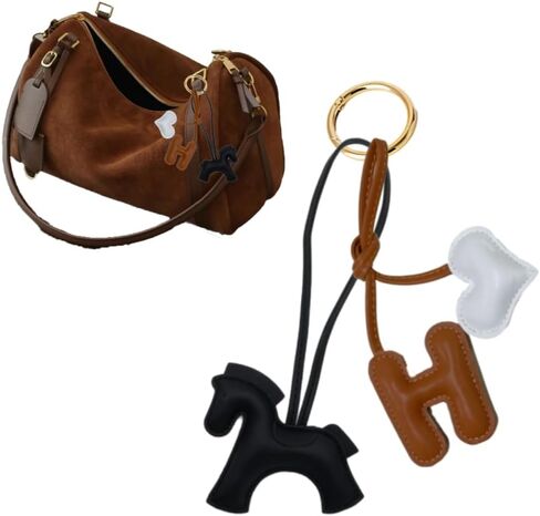 New cute leather horse pony letter bag charm initial keychain Y2k bag charms for handbag backpack women in Saudi Arabia