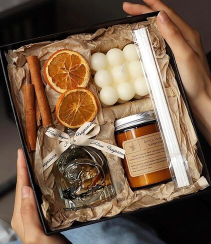Candles Gift Set. Scented Candle and Aroma Reed Diffuser Set. Aromatherapy. Candles for Christmas, New Year, Housewarming, Birthday, Women and Men. Present for Mom, Dad. Lavender Candle (Lavender) in Saudi Arabia