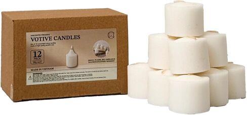 CW Studio Unscented Pressing Votive Candles – Long Hours Burn, Smokeless & Dripless – Premium Wax with Cotton Wick – Perfect for Weddings, Events, Home & Romantic Décor (36, White, 1.77 x 1.45 inches) in Saudi Arabia
