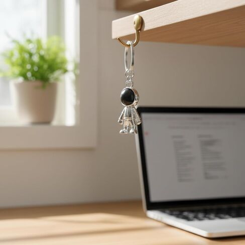 City-Souvenirs Silver Astronaut Keychain, Space Explorer Spacesuit Charm in Saudi Arabia