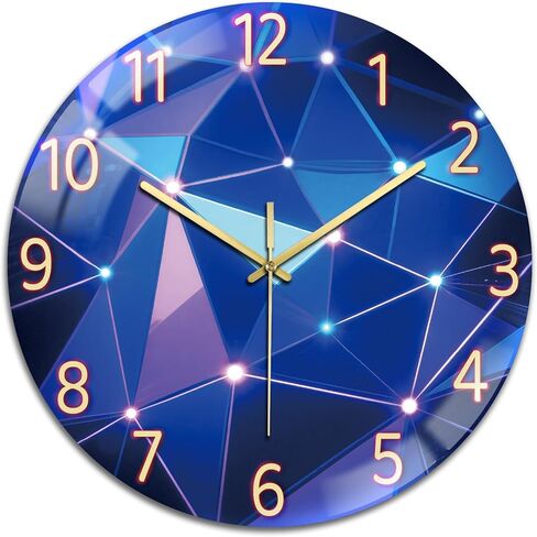 peacoblue Wall Clocks Battery Operated 12 Inch Wildflowers Glass Round Wall Clock Non Ticking for Kitchen Living Room Dining Room Bedroom and Bathroom Decor Accessories (Battery not Included) in Saudi Arabia