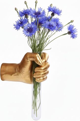 Wall Mounted Hand Vase, Gothic Wall Sculpture, Whimsigoth Home Decor for Living Rooms & Entrance, Art Planter with Test Tubes for Flowers (Gold)​ in Kuwait