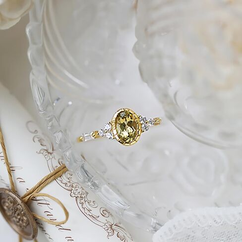 Exquisite Female Rings with Oval Cubic Zirconia Golden Color Temperament Bridal Wedding Jewelry in Saudi Arabia