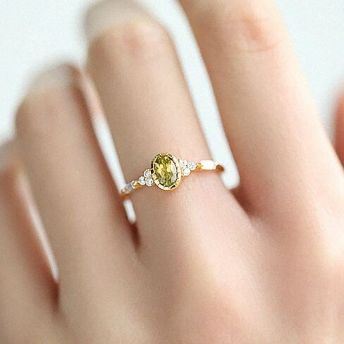 Exquisite Female Rings with Oval Cubic Zirconia Golden Color Temperament Bridal Wedding Jewelry in Saudi Arabia