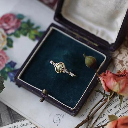 Exquisite Female Rings with Oval Cubic Zirconia Golden Color Temperament Bridal Wedding Jewelry in Saudi Arabia