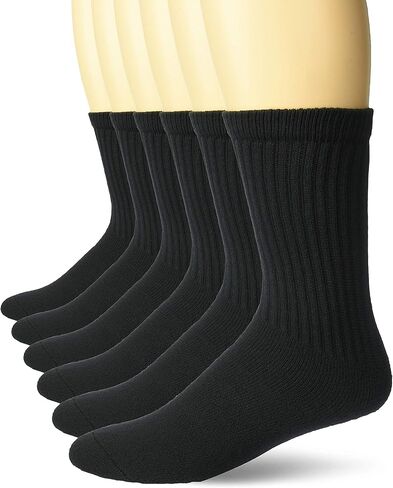 Top Flite Men's Sport Cotton Rib Cushion Crew Socks 6 Pair Pack in Saudi Arabia