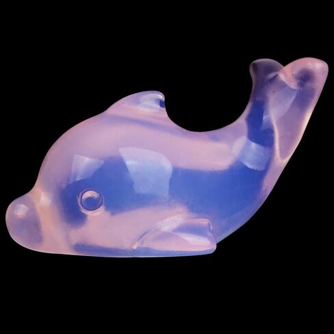 Hguxmcu Rainbow Fluorite Crystal Dolphin Carving Hand Carved,1.8 Inch Dolphin Figurine Polished Gemstone Animal Sculpture Healing Stone Meditation Decor Gift Collection in Kuwait