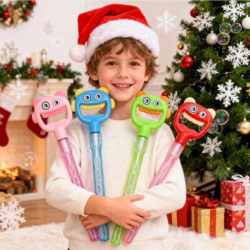 SHCKE Bubble Wands for Kids ، 4 PCS 5 Claw Smiley Bubble Sticks ، يخلق عددًا كبيرًا من الفقاعات للأطفال ولعب الفقاعات لأولاد وفتيات من 3 إلى 8 سنوات ، حفلة عيد ميلاد في الهواء الطلق الصيفية in Saudi Arabia