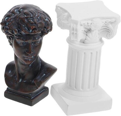 1Set Mini David Statue Resin Sculpture Classic Roman Bust Figurine for Home Decor Desktop Ornament Dining Room Table Decor Greek David Sculpture in Saudi Arabia