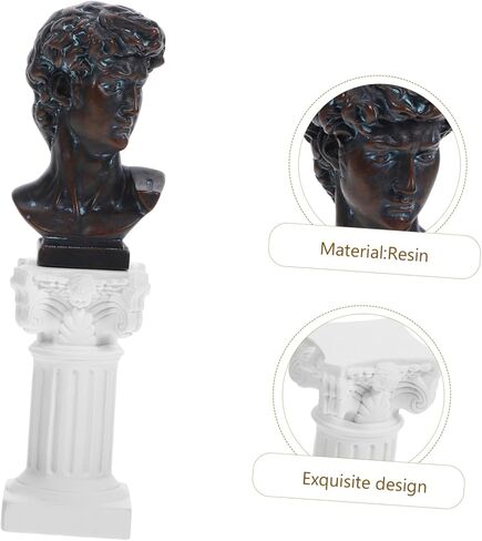 1Set Mini David Statue Resin Sculpture Classic Roman Bust Figurine for Home Decor Desktop Ornament Dining Room Table Decor Greek David Sculpture in Saudi Arabia