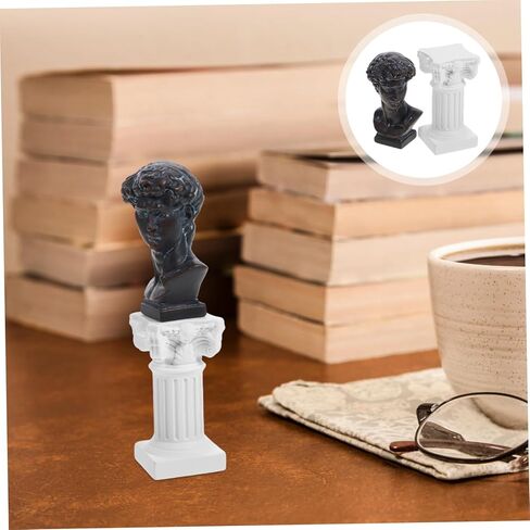 1Set Mini David Statue Resin Sculpture Classic Roman Bust Figurine for Home Decor Desktop Ornament Dining Room Table Decor Greek David Sculpture in Saudi Arabia