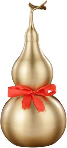 Brass Gourd Statue Chinese Style Gourd Figurine for Home Decoration Wealth and Luck Ornament Vintage Brass Gourd Decor Housewarming in Saudi Arabia