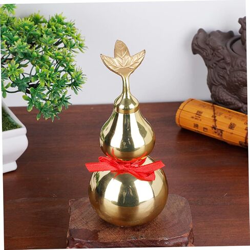 Brass Gourd Statue Chinese Style Gourd Figurine for Home Decoration Wealth and Luck Ornament Vintage Brass Gourd Decor Housewarming in Saudi Arabia