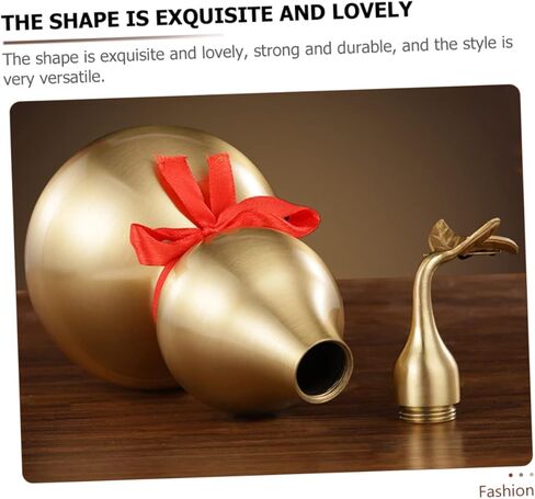 Brass Gourd Statue Chinese Style Gourd Figurine for Home Decoration Wealth and Luck Ornament Vintage Brass Gourd Decor Housewarming in Saudi Arabia