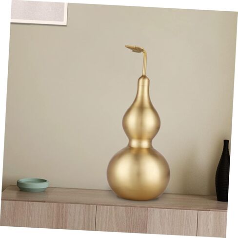 Brass Gourd Statue Chinese Style Gourd Figurine for Home Decoration Wealth and Luck Ornament Vintage Brass Gourd Decor Housewarming in Saudi Arabia