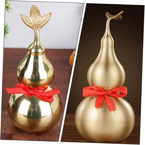 Brass Gourd Statue Chinese Style Gourd Figurine for Home Decoration Wealth and Luck Ornament Vintage Brass Gourd Decor Housewarming in Saudi Arabia