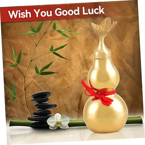 Brass Gourd Statue Chinese Style Gourd Figurine for Home Decoration Wealth and Luck Ornament Vintage Brass Gourd Decor Housewarming in Saudi Arabia