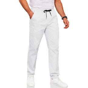 COOFANDY Men's Drawstring Casual Pants Cotton Twill Elastic Waist Chino Pants in Saudi Arabia
