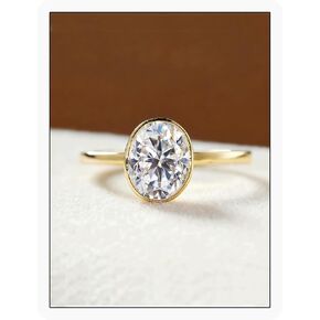 Dulin 1ct/2ct/3ct Oval Engagement Ring for Her 14K Gold Plated Sterling Silver with Cubic Zirconia Minimalist Wedding Gift for Wife Valentine's Day Anniversary Promise in Saudi Arabia