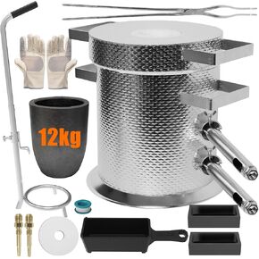 MMasters 6KG Stainless Steel Propane Melting Furnace Kit, 6kg Silicon Carbide Graphite Crucible, Max 2400°F Casting Furnace Foundry Kiln, Recycle Aluminum Cans and Scrap Metal Casting Mold in Kuwait