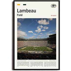 (Unframed 11"x17") LambeauField Canvas Print – Green Bay Home Field Wall Art for Packers Fans, Sports poster for Game Room or Man Cave Decor in Saudi Arabia