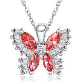 JIYVY32 Colorful Necklace for Women White Gold Butterfly/Dragonfly Animal Pendant Necklaces With 12 Months Birthstone Anniversary Christmas Birthday Gifts for Grandkids Her Wife in Kuwait