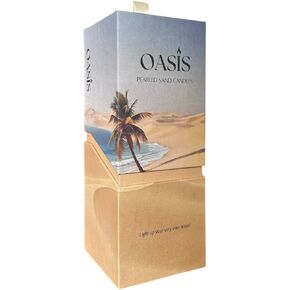 Oasis Pearled Sand Candle - Non-Toxic, Paraffin-Free Healthy Palm Wax (18oz), Refillable, Scented & Unscented Luxury Candle Sand with 30 Wicks, Up to 120 Hours Burn Time (Sandalwood Vanilla) in Saudi Arabia
