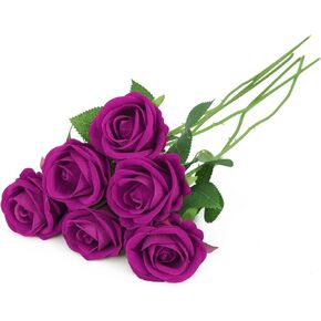 LetuoClips 6pcs Fake Roses Artificial Flower, Bridal Rose Bouquet Faux Roses with Stems for Wedding Flower Decoracion, Black Artificial Roses, Valentine's Day, Wedding & Home Decor in Saudi Arabia