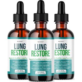 (3 Pack) Lung Restore Drops - Official LungRestore Advanced Liquid Drop Supplement - Maximum Strength, Natural Premium Support Vitamins for Overall Health & Wellness Reviews, 3 Bottles for 3 Months in Kuwait